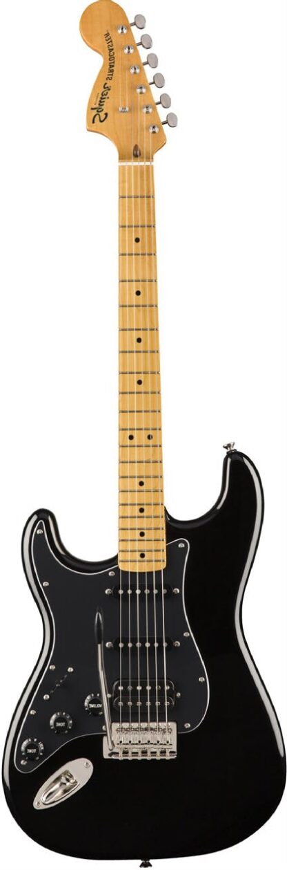 FENDER SQUIER 70s STRAT LH HSS BLACK GAUCHER