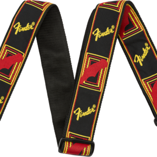 FENDER SANGLE BLK / YELLOW / RED MONO STRAP