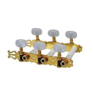 BOSTON MACHINE HEADS FOR CLASSIC GUITAR NYLON SHAFT 70MM GOLD PEARLOID BUTTONS