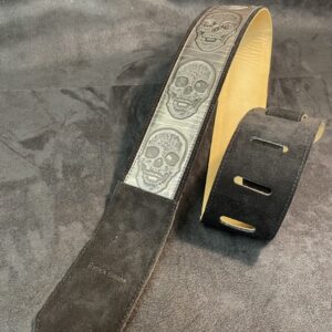 BLESES SANGLE BG321 VELOUR NOIR TETE DE MORT