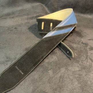 BLESES SANGLE BG791 VELOUR NOIR VEAU BLEU