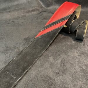 BLESES SANGLE BG791 VELOUR NOIR VEAU ROUGE