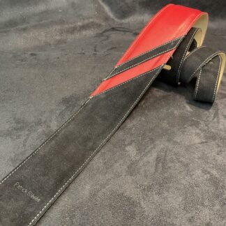 BLESES SANGLE BG791 VELOUR NOIR VEAU ROUGE