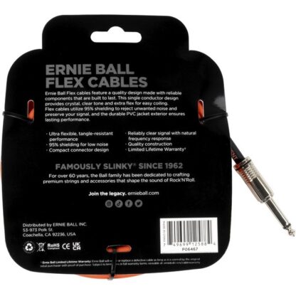 ERNIE BALL JACK/JACK COUDÉ 6M ORANGE – Image 2
