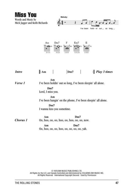 THE ROLLING STONES - GUITAR CHORD SONGBOOK – Image 3