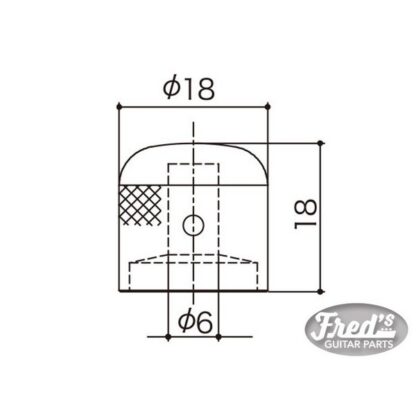 SACHET DE 2 DOMES KNOB BLACK 18MM DIAM 18MM HAUT – Image 2