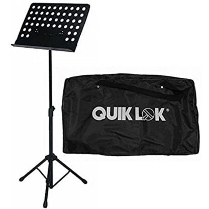 QUIKLOK PUPITRE ORCHESTRE METAL PERFORE NOIR AVEC HOUSSE