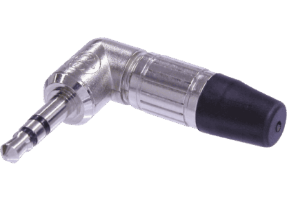 NEUTRIK FICHE MINI JACK COUDÉE 3.5MM AVEC SERRE CÂBLE CORPS NICKEL NTP3RC