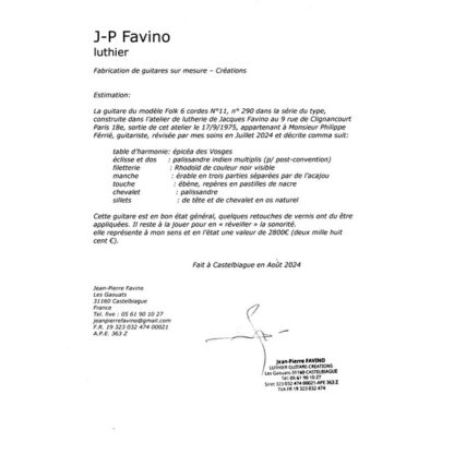 OCCASION JACQUES FAVINO FOLK N°290 AVEC ETUI D'ORIGINE – Image 4