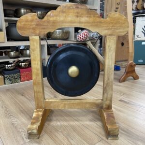 OCCASION GONG NEPAL 30CM SUR STRUCTURE BOIS ET MAILLOCHE