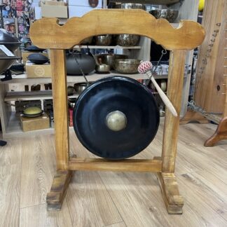 OCCASION GONG NEPAL 40CM SUR STRUCTURE BOIS ET MAILLOCHE