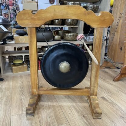 OCCASION GONG NEPAL 40CM SUR STRUCTURE BOIS ET MAILLOCHE