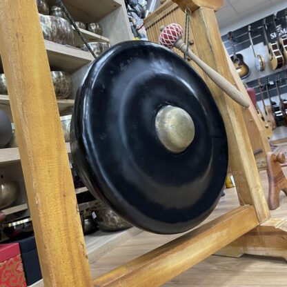 OCCASION GONG NEPAL 40CM SUR STRUCTURE BOIS ET MAILLOCHE – Image 2