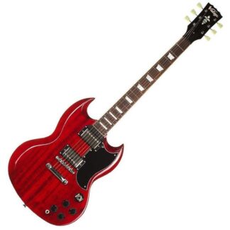 VINTAGE VS6 GUITAR CHERRY RED SG STYLE