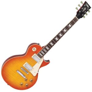 VINTAGE V100HB GUITAR- FLAME HONEYBURST