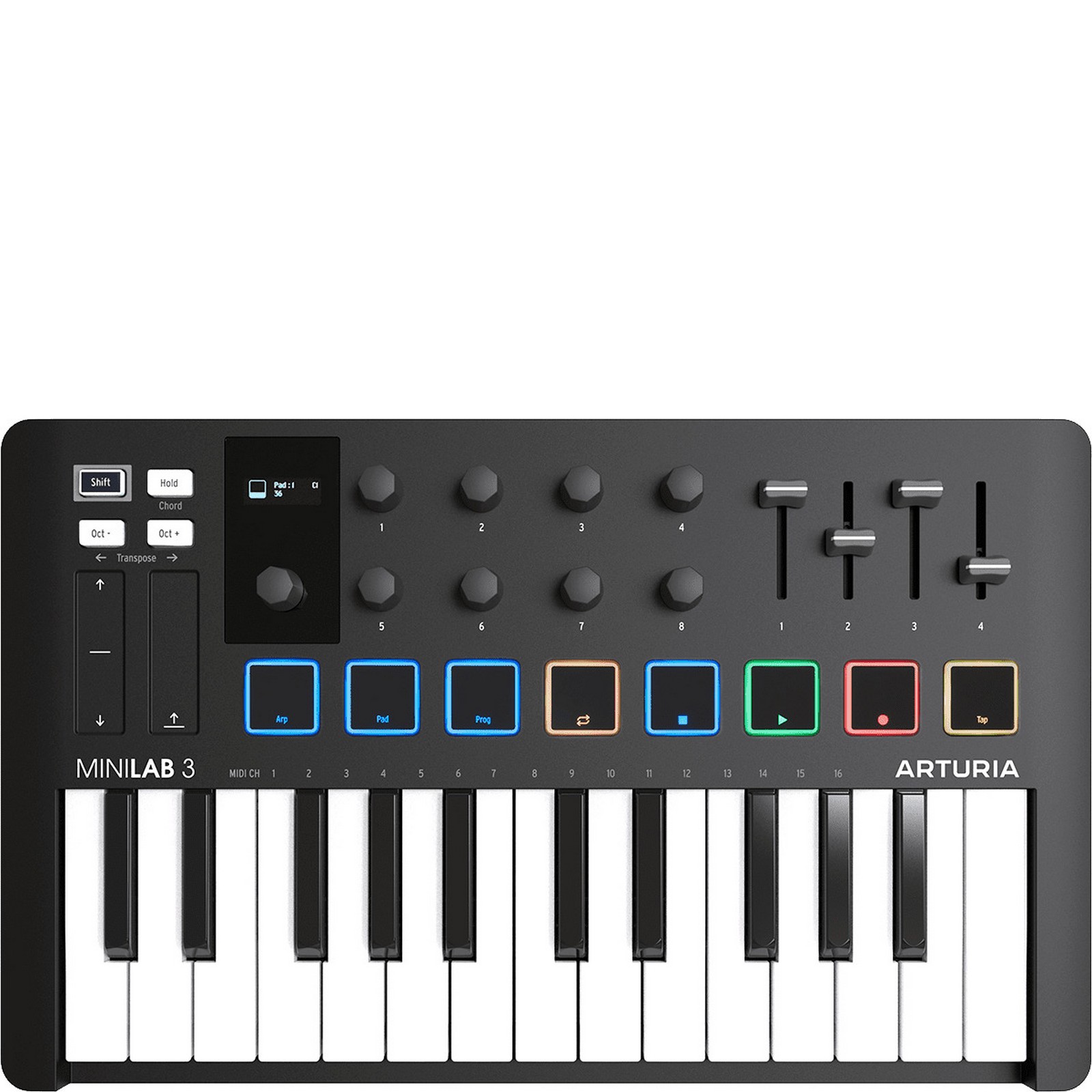 ARTURIA CLAVIER MAITRE 25 NOTES USB 8 PADS NOIR